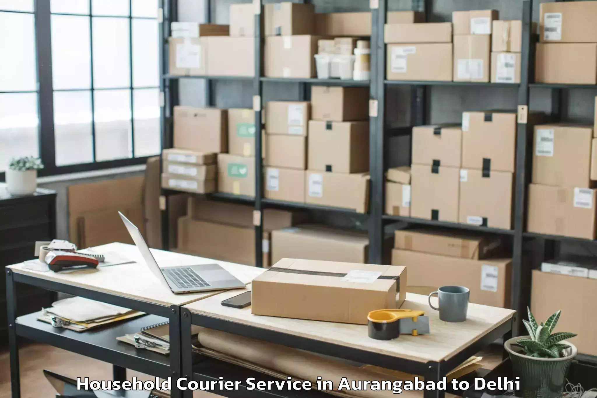 Book Aurangabad to Defence Colony Household Courier Online